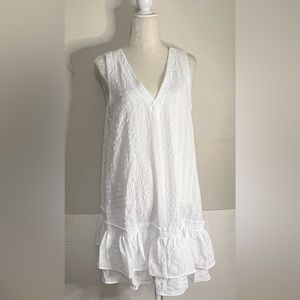 NWT Calvin Klein Ruffled White A-Line Dress. Size 12